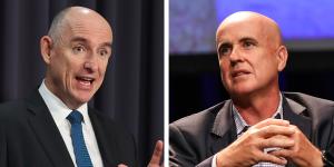 Adrian Piccoli (right),former NSW education minister,has rejected claims by Federal Minister Stuart Robert that “dud teachers” at public schools are the key reason for students’ declining academic performance.