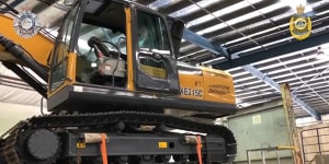 Three men have been arrested following an Australian Federal Police investigation into the alleged importation of 295 kilograms of methylamphetamine hidden inside an excavator sent from Hong Kong. 