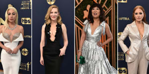 Lady Gaga,Cate Blanchett,Sandra Oh,and Jessica Chastain all showed glimpses of boob on the red carpet at the SAG Awards.