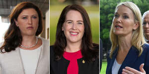Liberal candidates Natasha Maclaren-Jones,Felicity Wilson and Natalie Ward.
