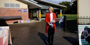 Kristina Keneally in Fowler on election day. The Labor candidate’s bid to win the previously safe seat ended in failure.