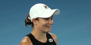 Ash Barty smiles during her practice session at Melbourne Park on Thursday.