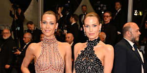 Lady Amelia and Lady Eliza Spencer on the Cannes red carpet.