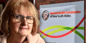 Composite of NSW Mental Health Commissioner Christine Lourey and logo of the commission. Only to be used with certain headline and write-off combinations.