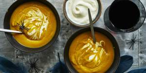 Spooky soup:Slow-roasted pumpkin soup with ginger and curry powder.