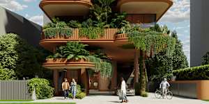 An artist impression of planned tower at 39 Lambert Street in Kangaroo Point,Brisbane.