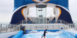 Activities aboard the Ovation of the Seas,during a 2017 visit to Brisbane.