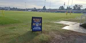 The closed field at Parramatta training.