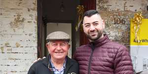 Happy buyer Martin Muscat (right) with his father John Muscat. 