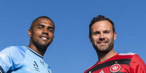 New frenemies Douglas Costa and Juan Mata.