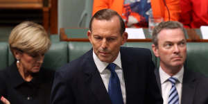 Prime Minister Tony Abbott during question time on Tuesday.
