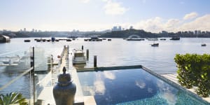 “The Wharf” in Birchgrove has stunning views of the sparkling harbour.