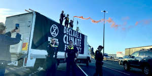 Extinction Rebellion protesters have caused traffic chaos on the West Gate Bridge.