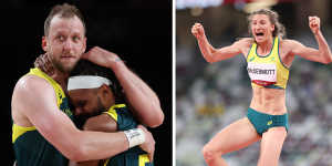 Australia’s Boomers celebrate bronze and high-jumper Nicola McDermott grabbed a bronze.