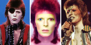 The many faces of David Bowie as Ziggy Stardust.