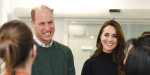 All smiles:Prince William and Princess Catherine. 