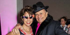 Kathy Lette and Barry Humphries attend an after party celebrating the press night performance of ‘Barry Humphries’ Eat,Pray,Laugh!′ in 2013 in London.