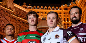 Spencer Leniu,Campbell Graham,Billy Walters and Aaron Woods have been spreading the NRL gospel in Las Vegas this week.