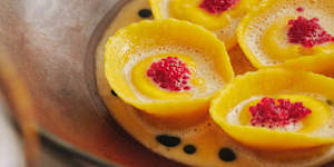 Crab cappelletti with finger lime. 