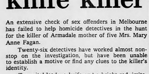 Newspaper clipping from 1978 about the murder investigation.