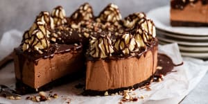 No-bake Nutella cheesecake recipe forÂ RecipeTinÂ EatsÂ Good Food online column February 2021. Good Food use only. Not for syndication. Must creditÂ RecipeTinÂ Eats. Image supplied by Nagi Maehashi