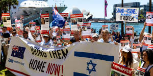 A pro-Israeli rally in Sydney on Sunday.