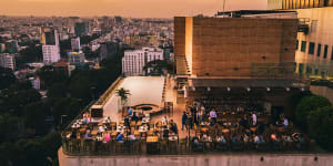 Hotel des Arts'popular rooftop bar.