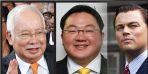 Former Malaysian PM Najib Razak,fugitive businessman Jho Low and Leonardo DiCaprio in Wolf of Wall Street.