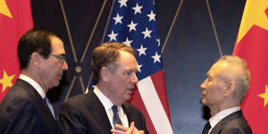 US Trade Representative Robert Lighthizer,pictured with Chinese Vice Premier Liu He in July.
