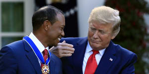 Trump awards Presidential Medal of Freedom to Tiger Woods