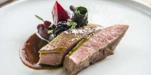 Go-to dish:aged duck,beetroot and blackberry.