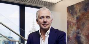 Andy Penn,CEO of Telstra in his Melbourne office on the 2nd of August 2022. AFR 