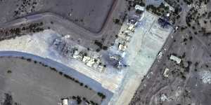 Satellite images showed destroyed shelters at Hudaydah airfield in Yemen.