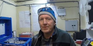 David Etheridge,CSIRO lead scientist on the Hydroxyl project,at Law Dome laboratory in Antarctica.