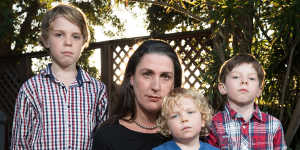 'Sick,annoyed and frustrated'- Rosemary Donald with her children (left to right) Mitchell,Sammy and Hugo. 