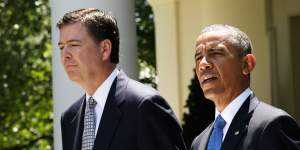 With Barack Obama. “I came to deeply respect him,” says Comey of his former boss.