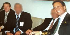 Greg Hunt (right) with Tony Madafferi (left) at a meeting in Parliament House.