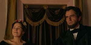 Lili Taylor and Hamish Linklater in the historical drama<i>Manhunt</i>.