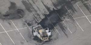 The burnt-out Ford Utility Ranger that police believe fled the scene was found in Berwick.