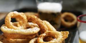 Fried onion rings by Neil Perry.