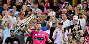 Steve Smith salutes during this summer’s BBL.