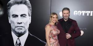 Kelly Preston and John Travolta at the premiere of Gotti in New York last week.