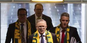 Prime Minister Anthony Albanese arrives for question time at Parliament House on Monday.