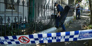 Police have established a crime scene at the Paddington terrace.