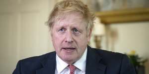 British Prime Minister Boris Johnson two weeks ago,after being discharged from hospital. He is now ready to work.