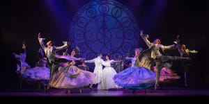 Ainsley Melham,Shubshri Kandiah and ensemble in Cinderella.