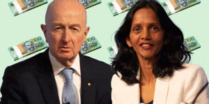 Macquarie Group chairman Glenn Stevens and CEO Shemara Wikramanayake.