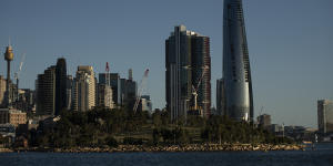Crown's intends to open its Barangaroo casino (far right) in December.