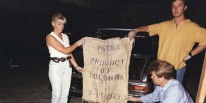 AFP officers including Kirsty Schofield,now assistant commissioner,seize 95kg of cocaine from a 1970s Mercedes on January 27,1994.