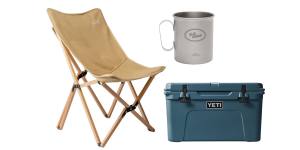 “Sunday” camp chair;Cups;“Tundra” cooler,$450.